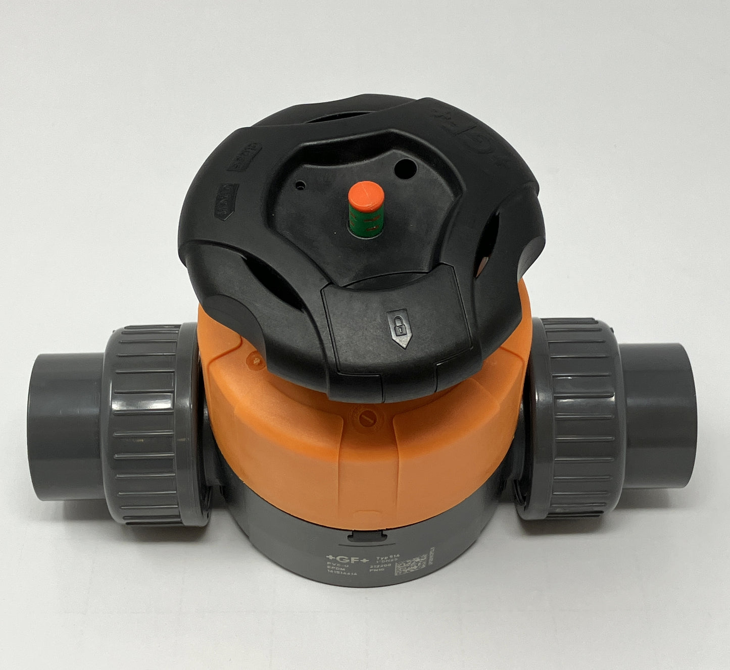 +GF+ Type 514 1" Socket PVC/EPDM Manual Diaphragm Valve